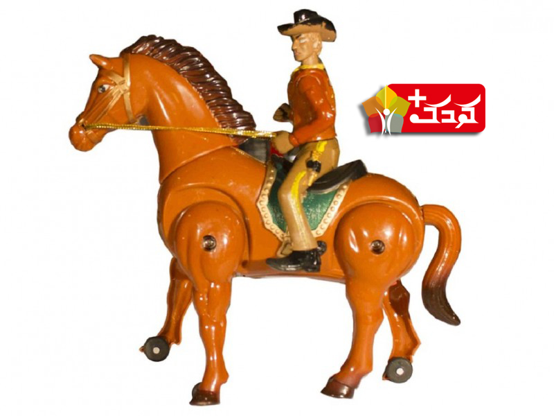 اسب کابوی متحرک موزیکال همراه با فیگور سوار کار  (horse-cowboy-music)