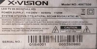 49XT530 | 49XT510 | 55XTU625 | 49XTU615